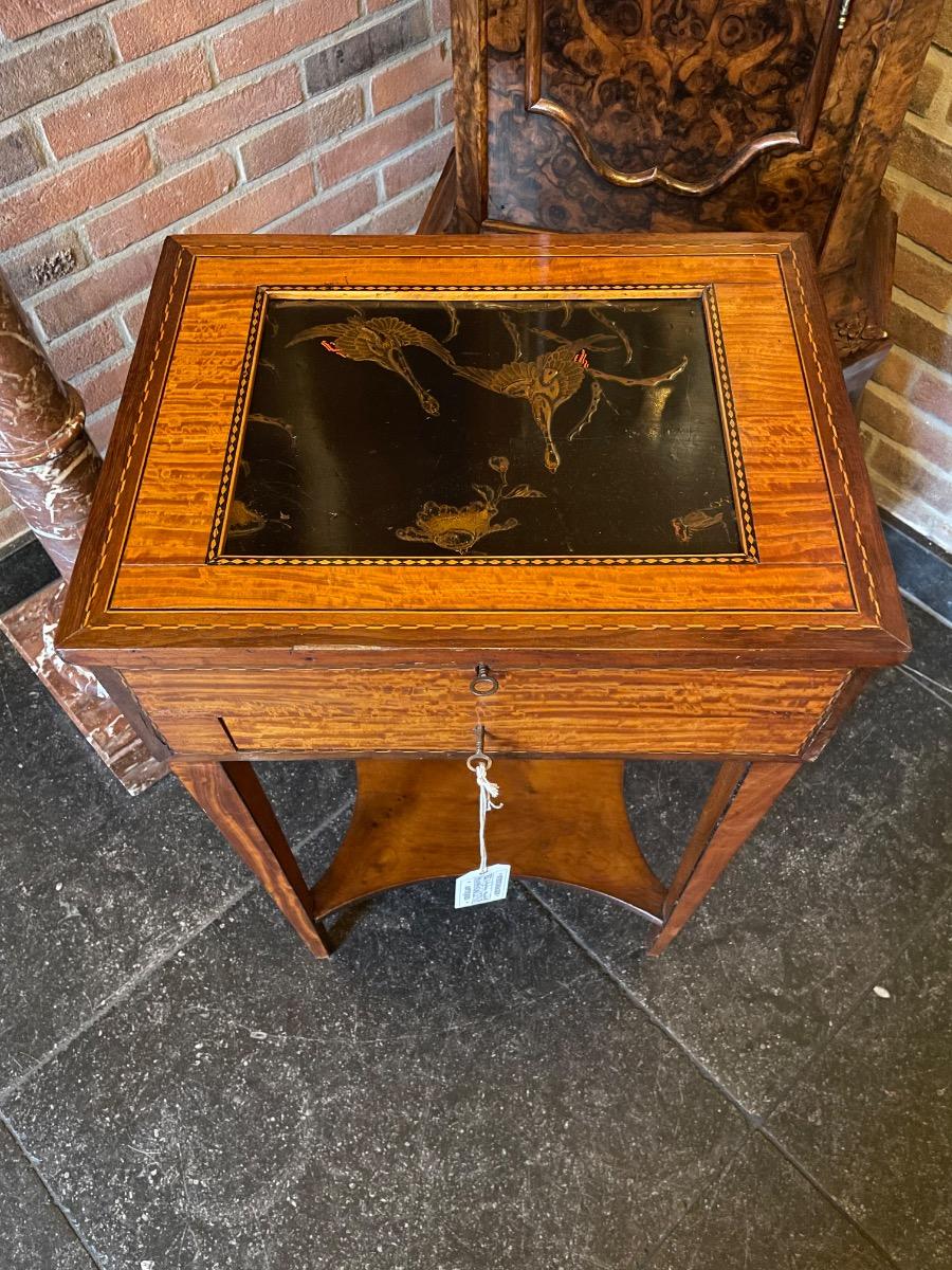 18th C satinwood sewing table