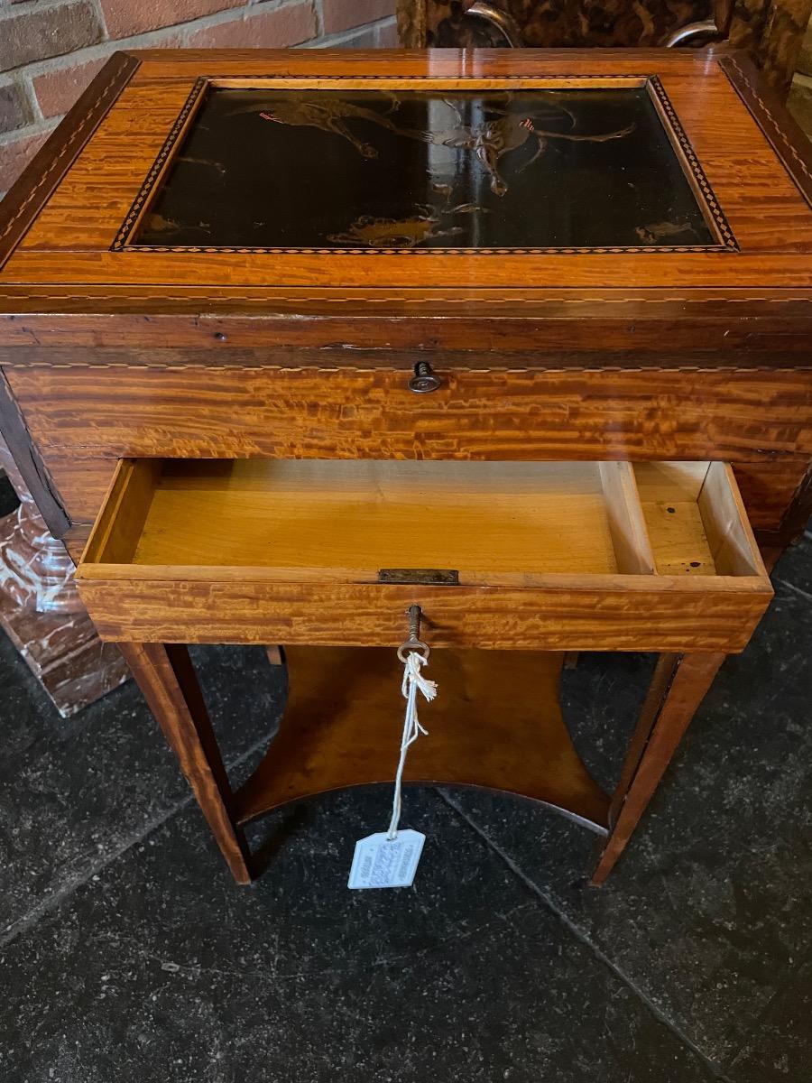 18th C satinwood sewing table