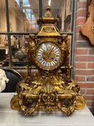 19th century high quality bronze gilded clock. 50w x 63h cm