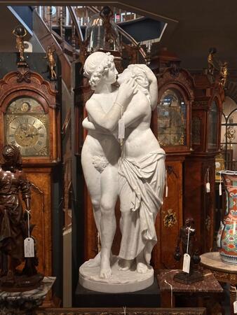 19th century Marble sculpture “Amor and Psyche”, 116h cm
