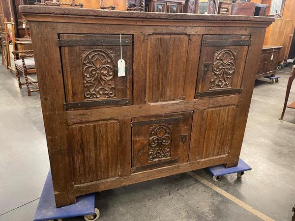 19th century oak gothic style cabinet