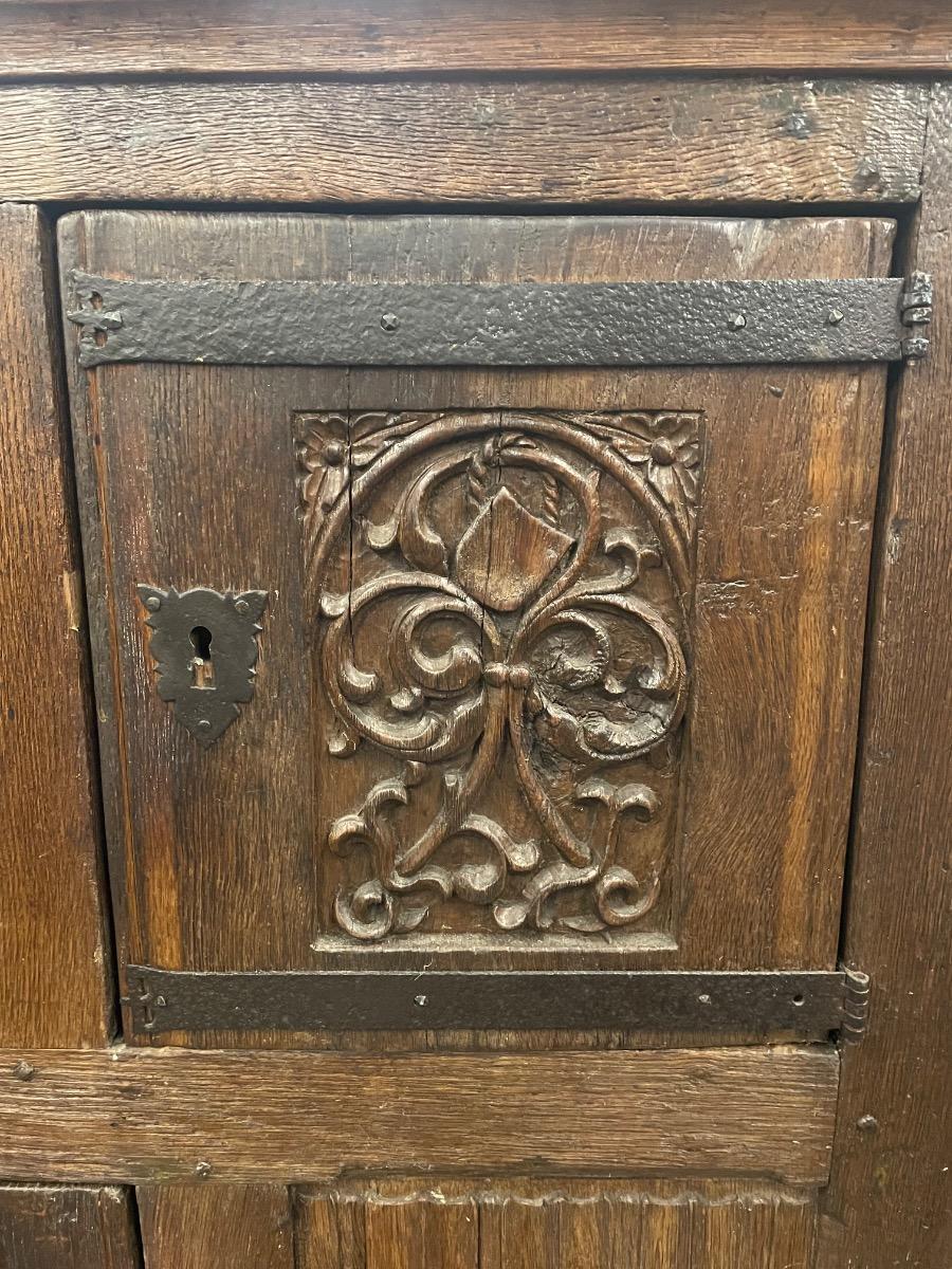 19th century oak gothic style cabinet