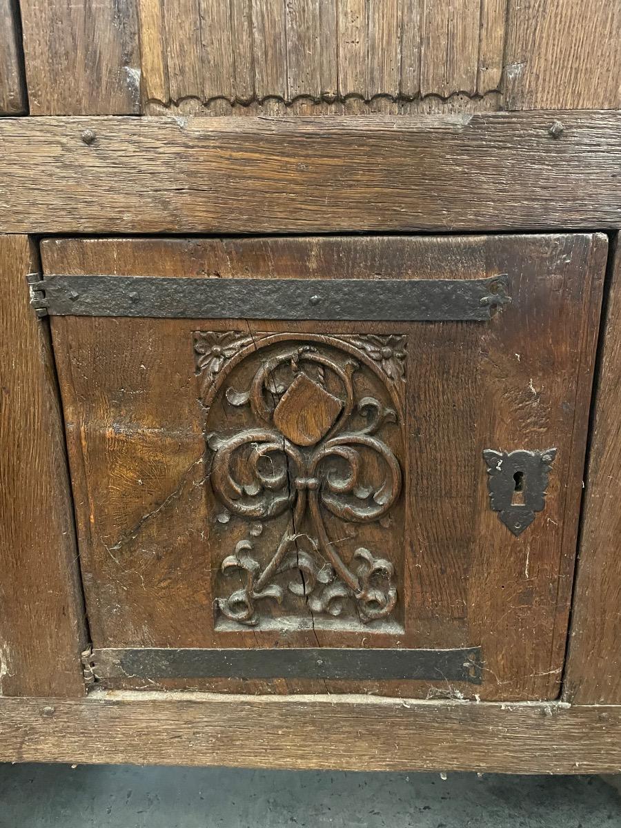 19th century oak gothic style cabinet