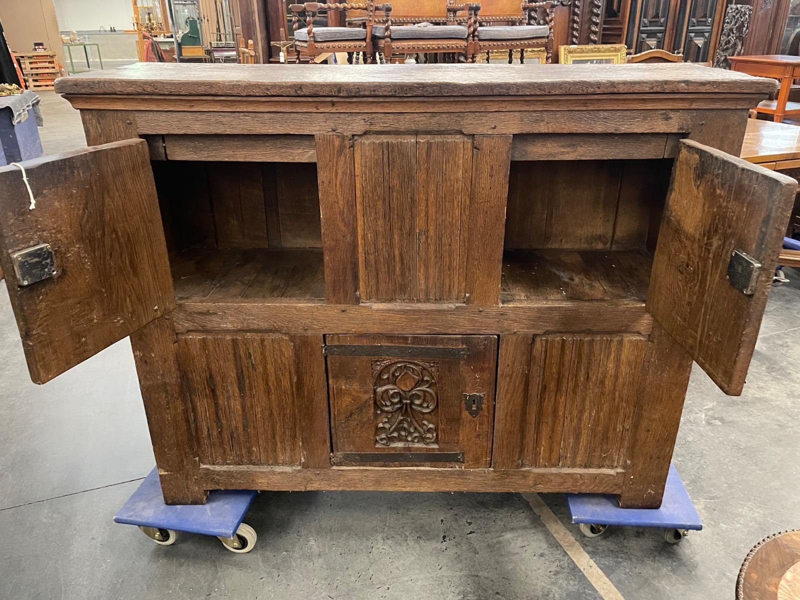 19th century oak gothic style cabinet