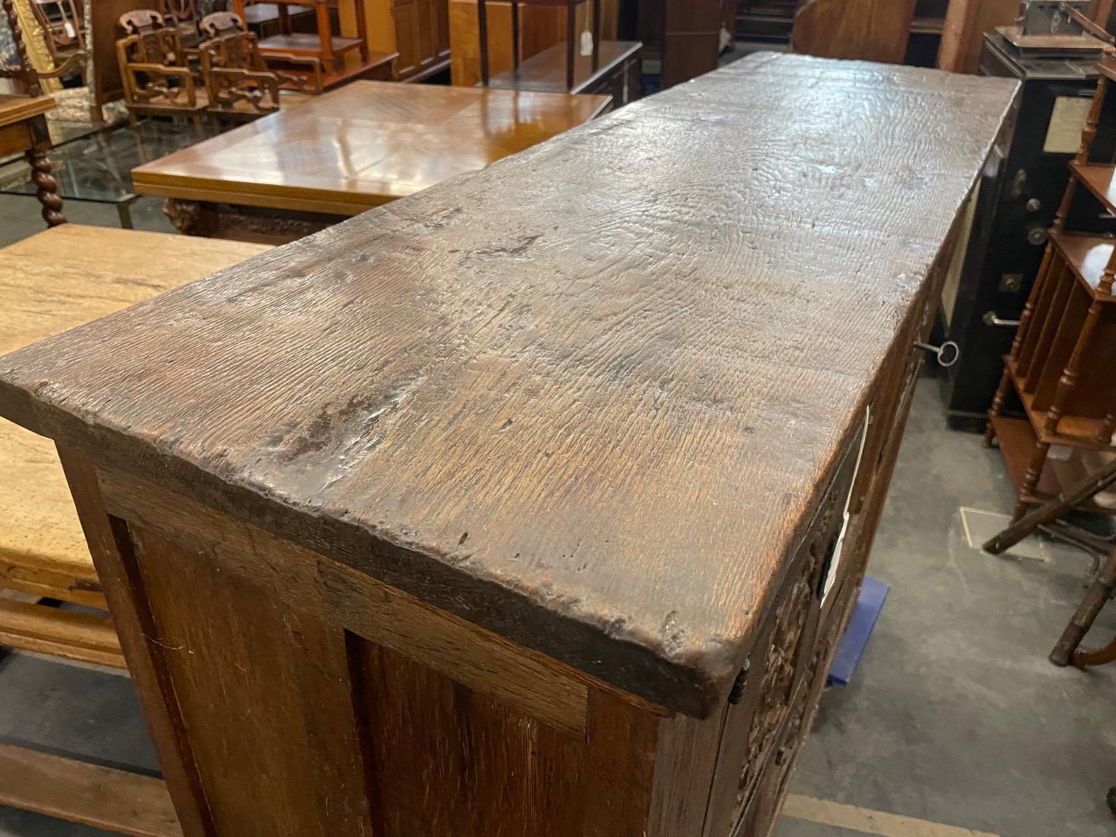 19th century oak gothic style cabinet