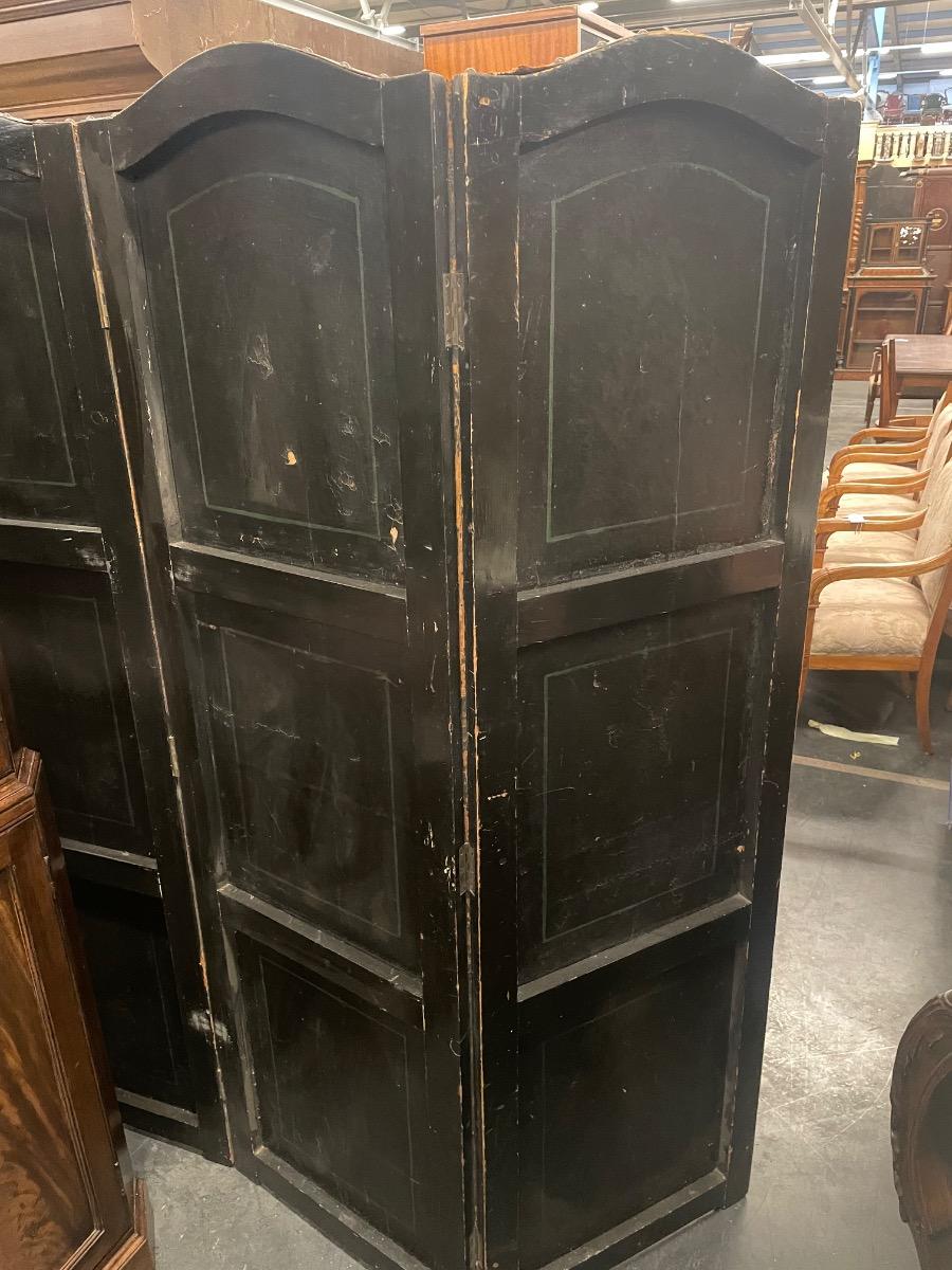 Antique Leather painted screenings. 167h x 200w cm 