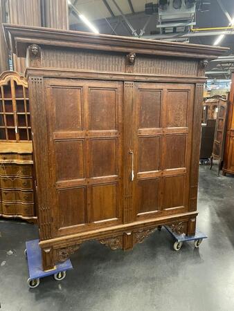 Antique oak paneled cabinet 