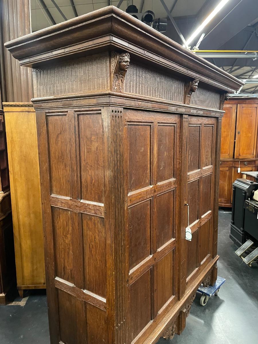 Antique oak paneled cabinet 