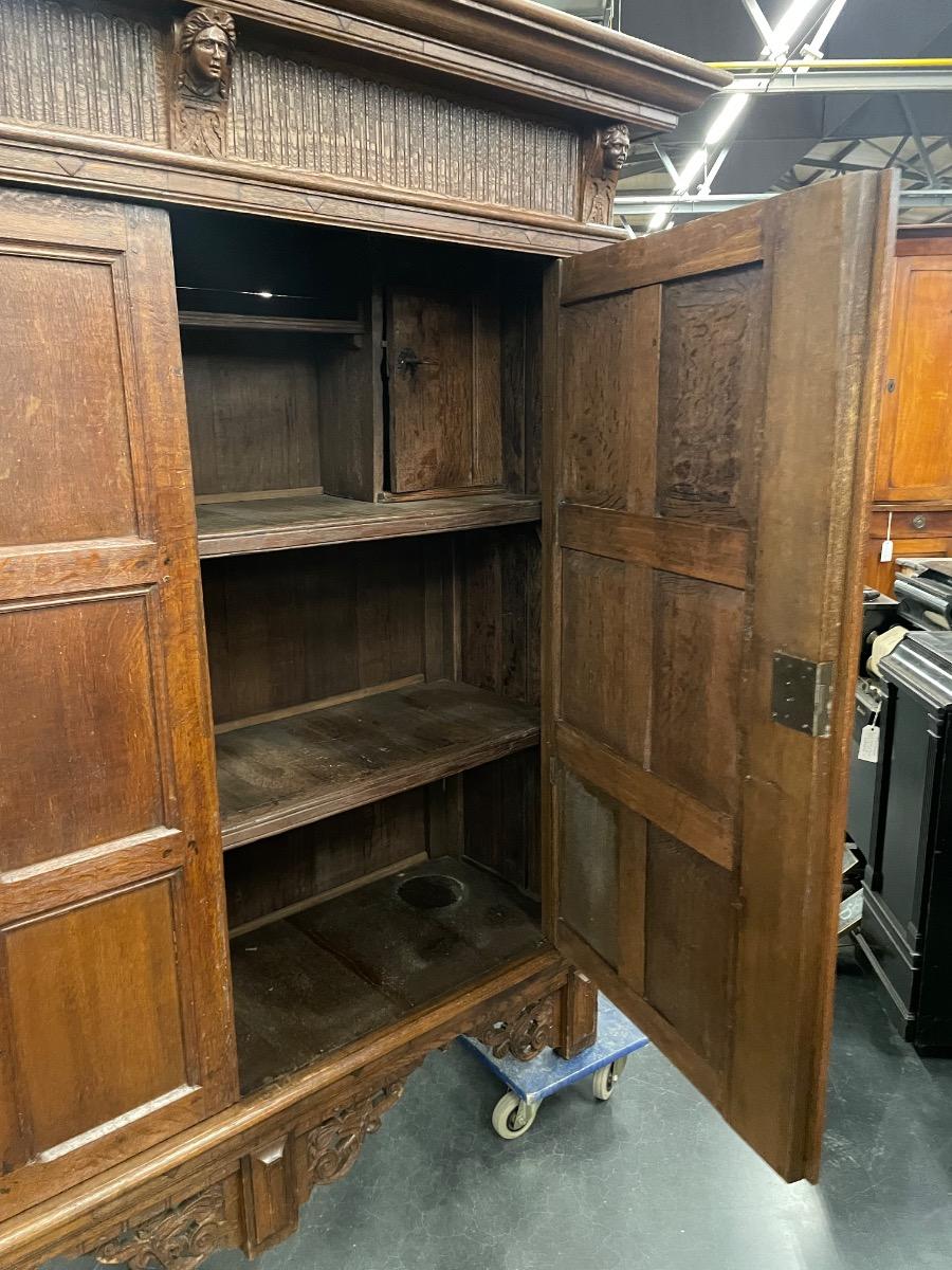 Antique oak paneled cabinet 