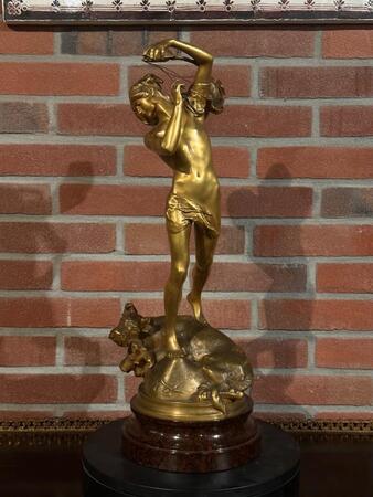 Bronze Sculpture “Cerberus” By H. Peinte, 54h cm