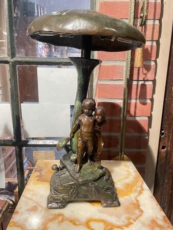 Bronze table lamp signed Wevers