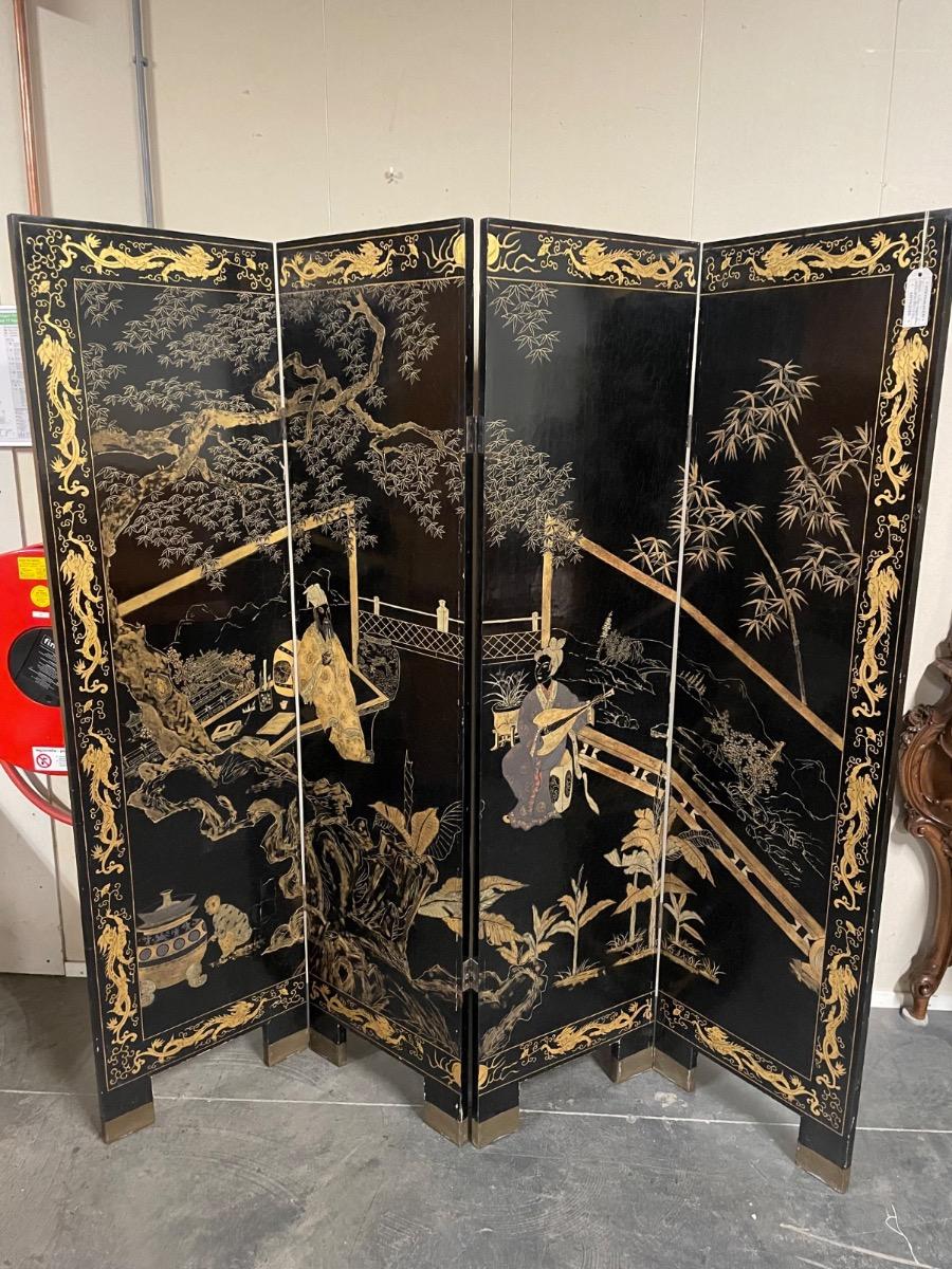 Chinese painted screen. 200w x 184h cm