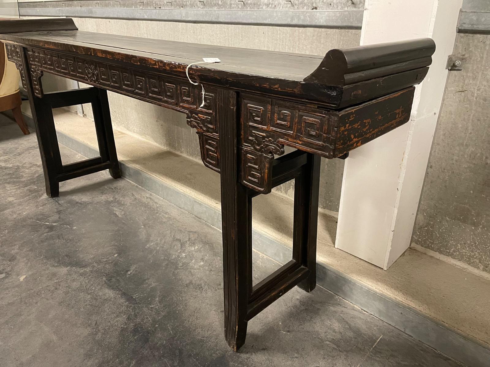 Chinese side table. 220x44x97H cm