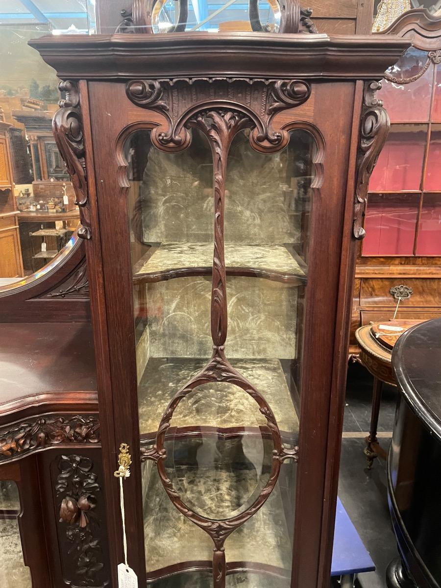 English Victorian salon cabinet. 167w x 264h cm 