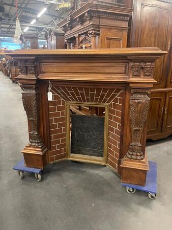 French walnut mantle piece. 148x63x134H cm 