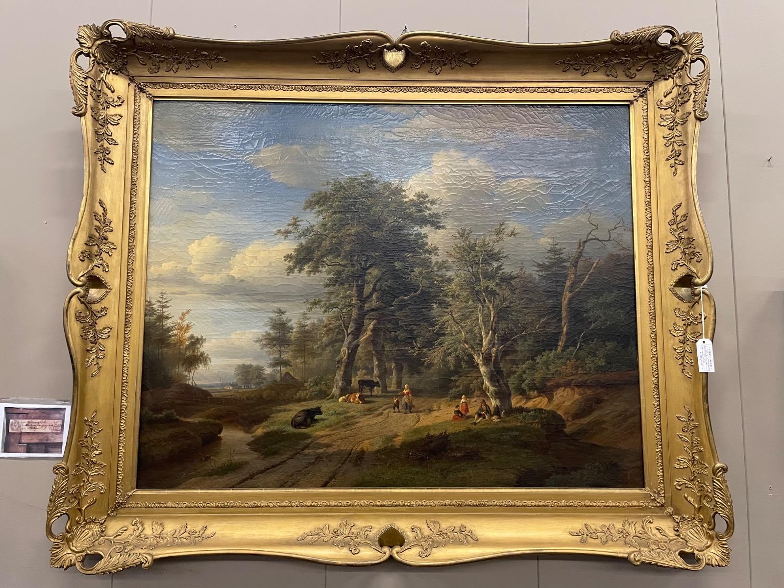 Large 19th century landscape painting by Dubourcq