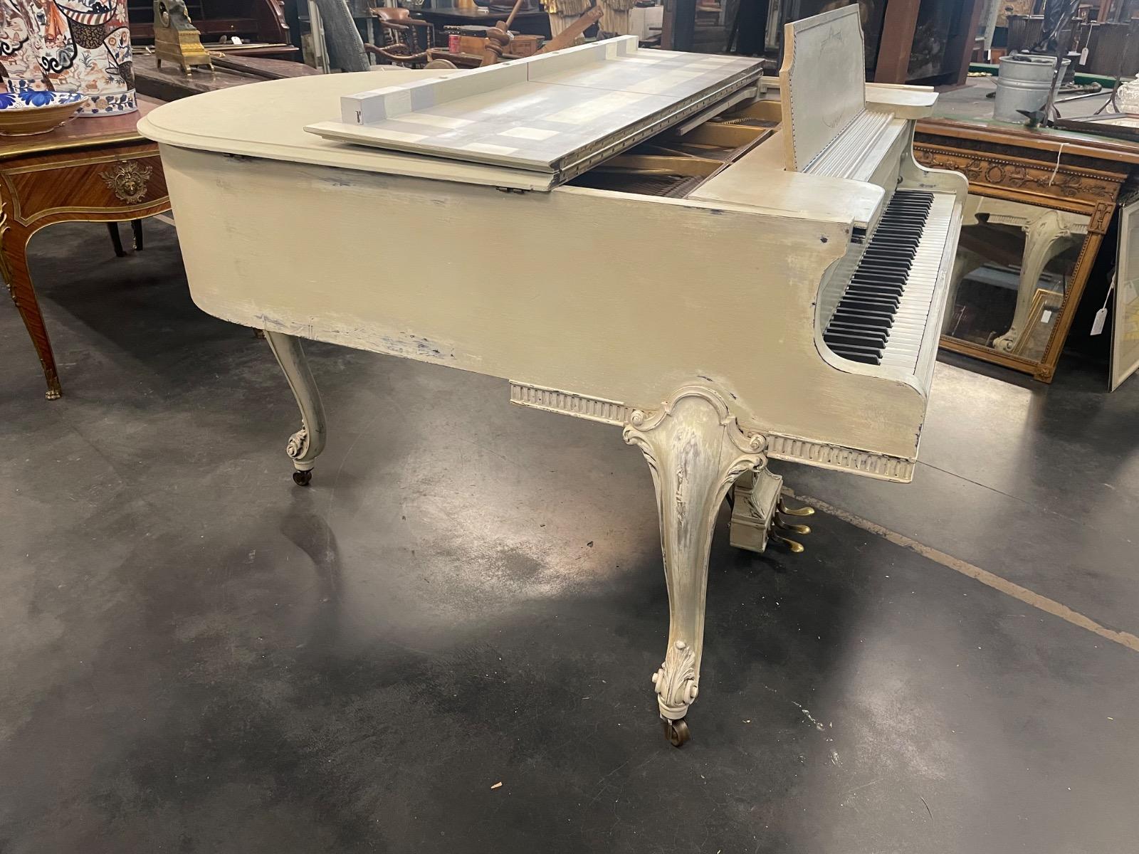 Painted baby grand piano by Vose & Sons Boston 