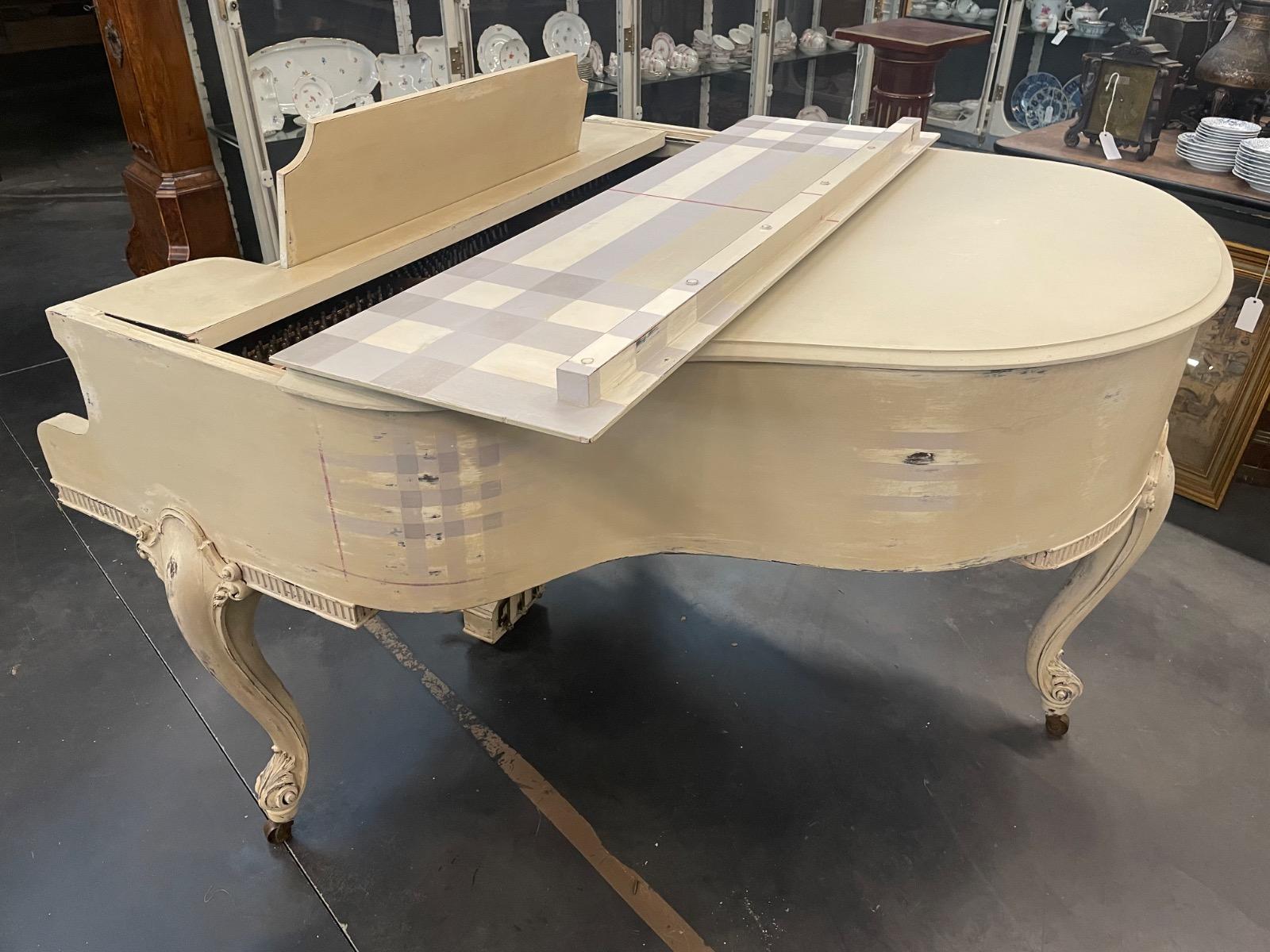 Painted baby grand piano by Vose & Sons Boston 