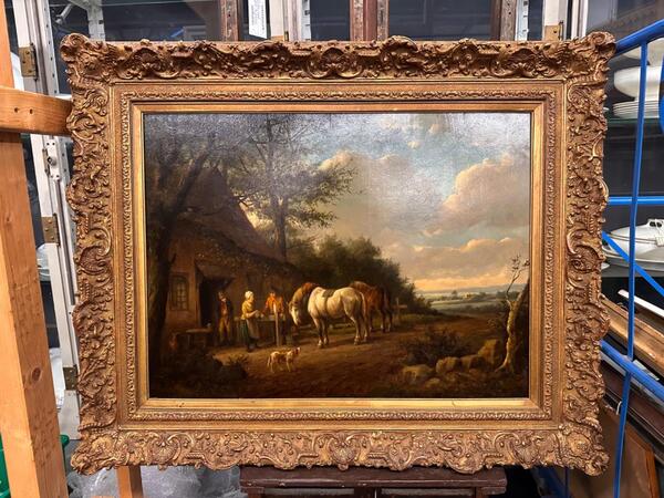 Painting Oil on Canvas signed D. P. Lokhorst, Frame size 107x86h cm