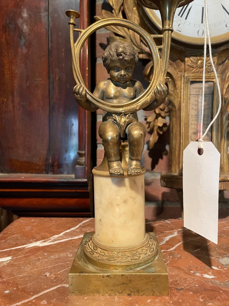 Pair of bronze gilded Louis XVI candelabras. 42cm high 