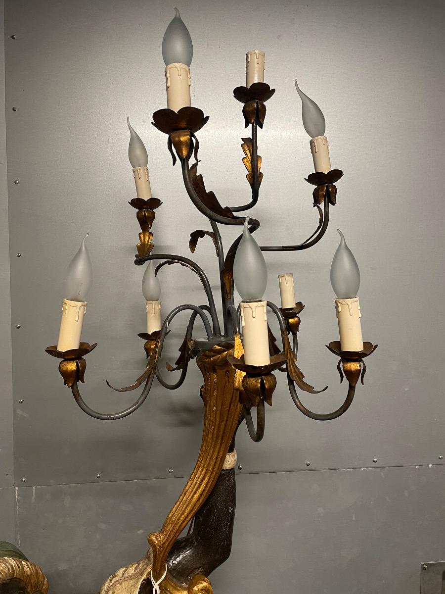 Pair of mid 20th century Venetian floorlamp. 220 cm tall