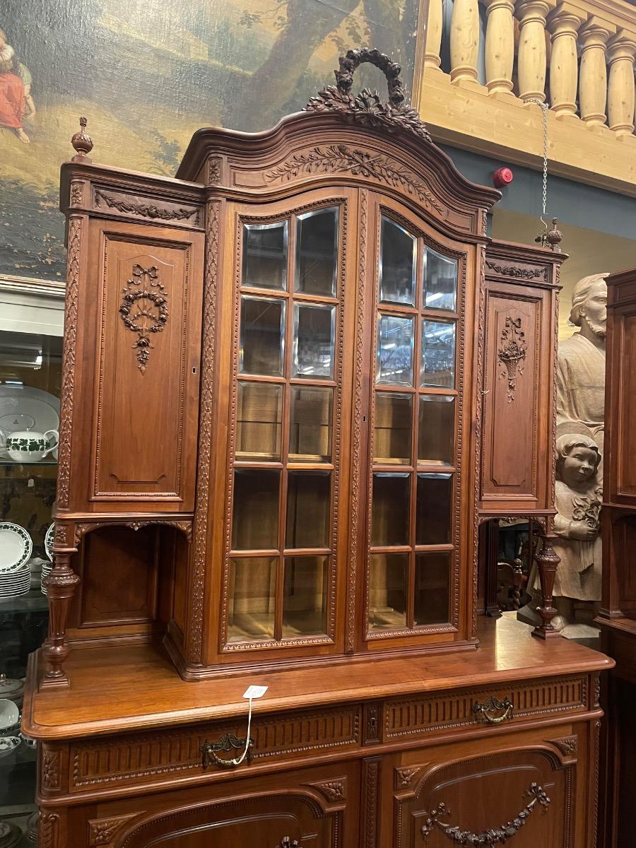 Pair of walnut Louis XVI style French buffets