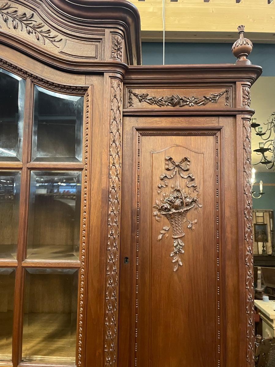 Pair of walnut Louis XVI style French buffets