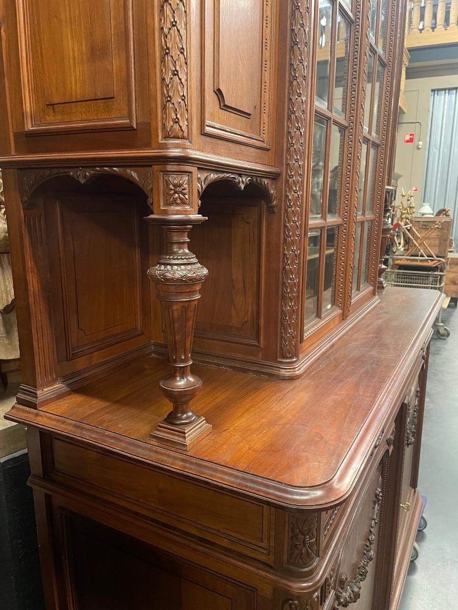 Pair of walnut Louis XVI style French buffets